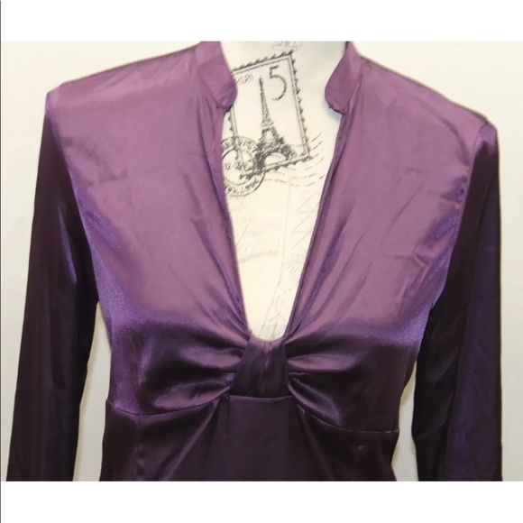 Zara Basic Women Long Sleeve Purple Blouse Shirt Top M - Picture 2 of 7